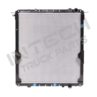 Radiator - 08-13 Freightliner Cascadia Outlet on the lower right (bracket at upper left corner has no bolt), 115003 with frame,