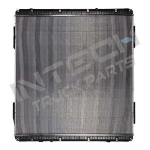 Alternative view of Radiator - 13-14 Freightliner Coronado , W115, Outlet on the lower right
