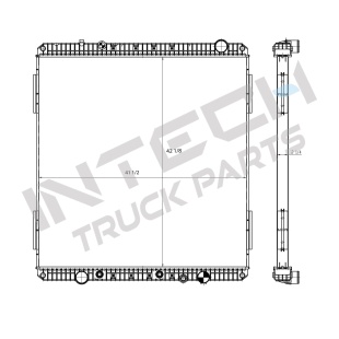 Radiator - 09-11 Freightliner Century/Columbia, Outlet on the lower left